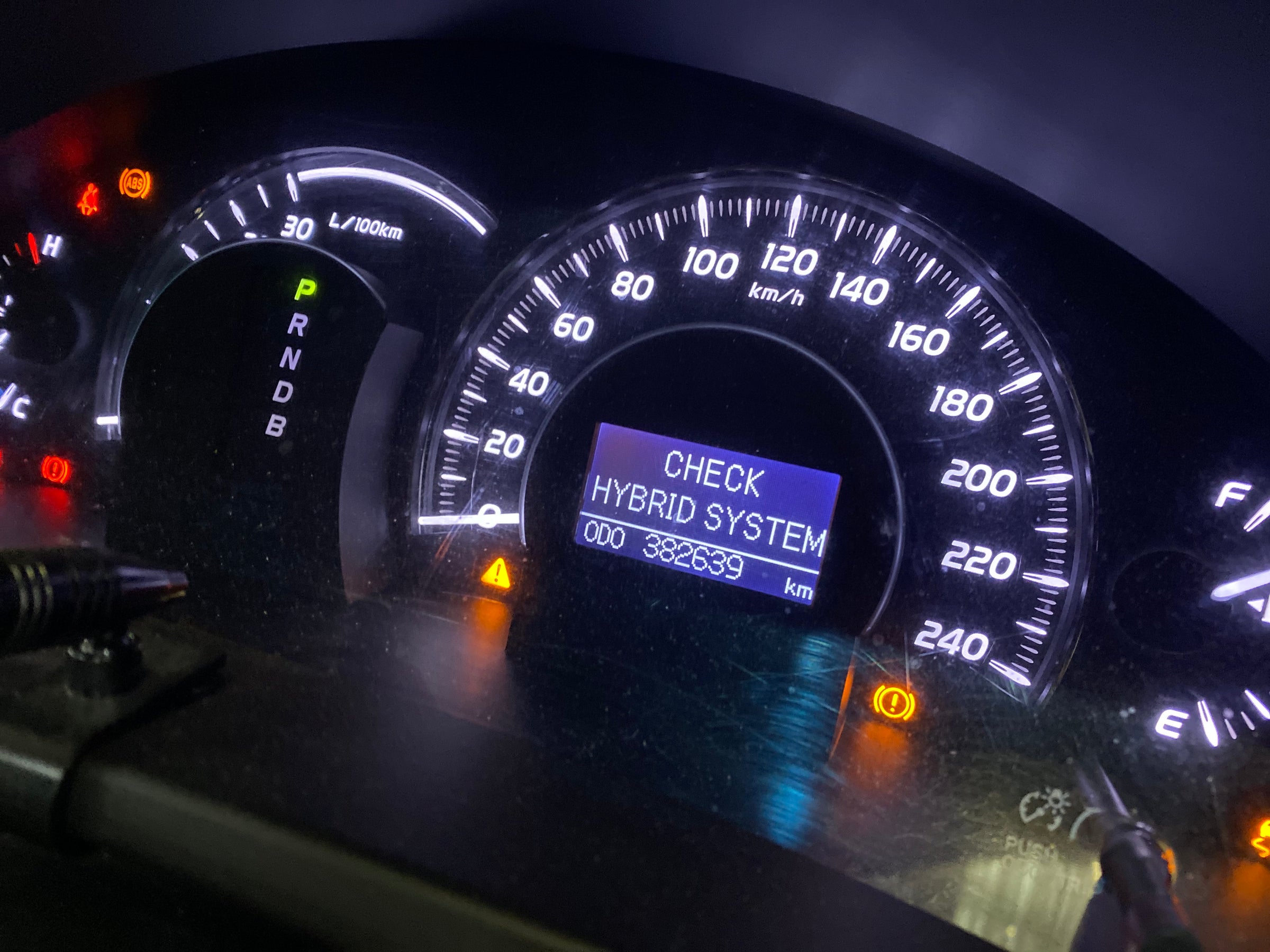 check hybrid system dash warning light for hybrid battery