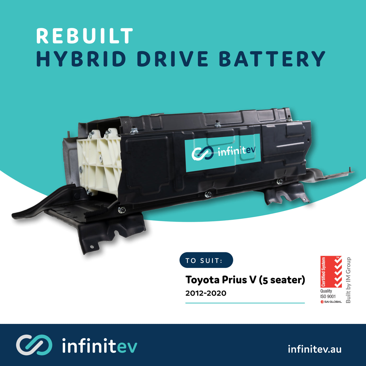 Infinitev Rebuilt Replacement  Hybrid Battery to suit Toyota Prius V (ZVW40 5-seater, 2012-2020)